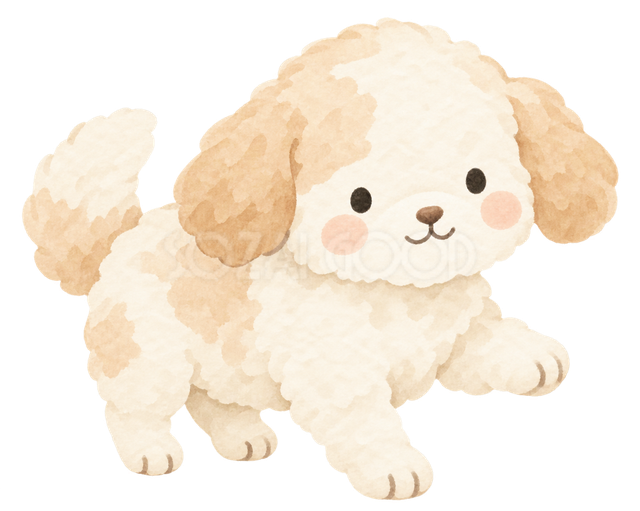 右へ手を差し出す犬