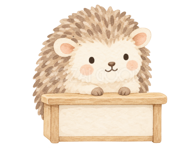 受付で待つハリネズミ