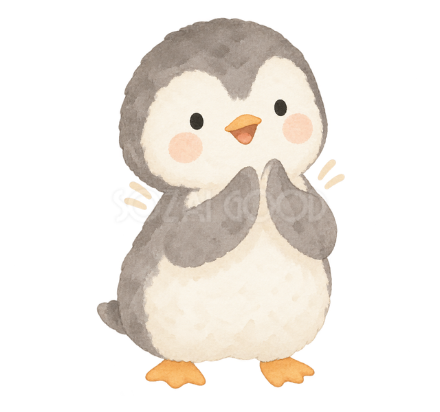 拍手して応援するペンギン
