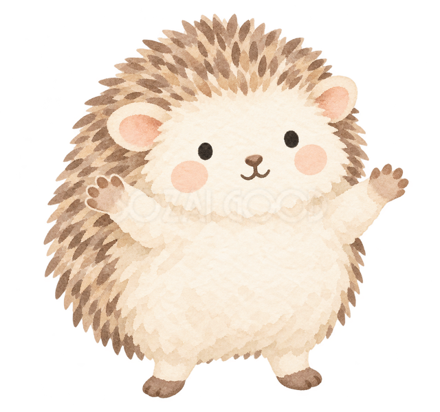 両手を広げて迎えるハリネズミ