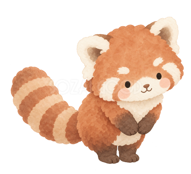 お辞儀して見送るレッサーパンダ