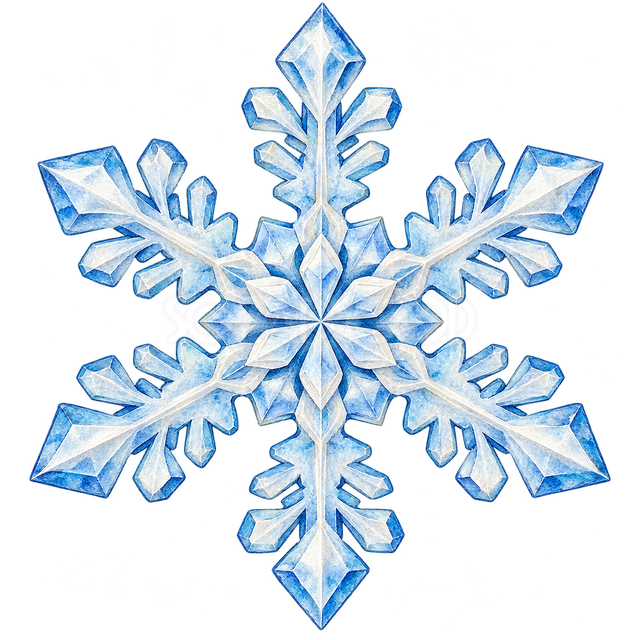 短い枝の雪の結晶