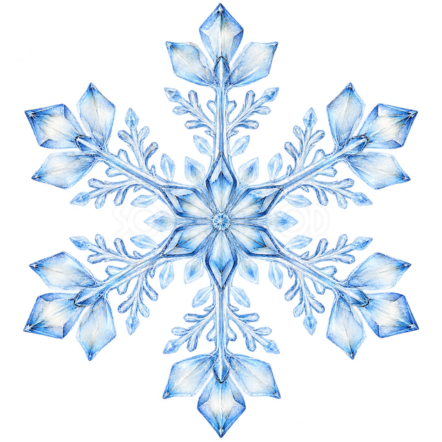 花びら形の雪の結晶