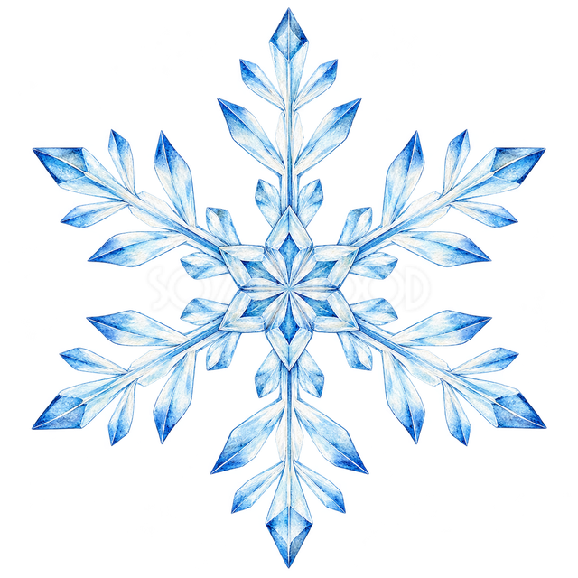 二段の枝がある雪の結晶