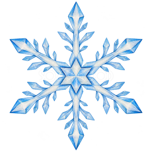 六つの星先の雪の結晶