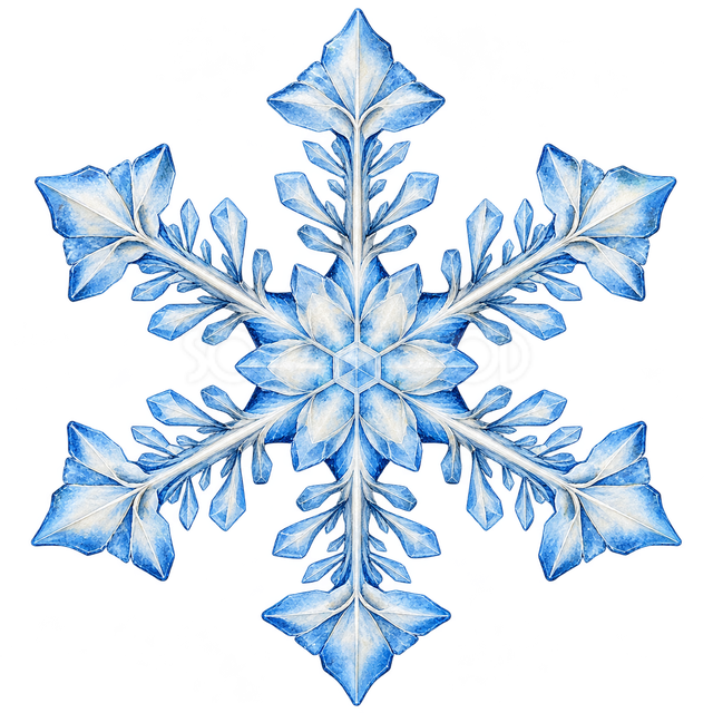 星が広がる雪の結晶