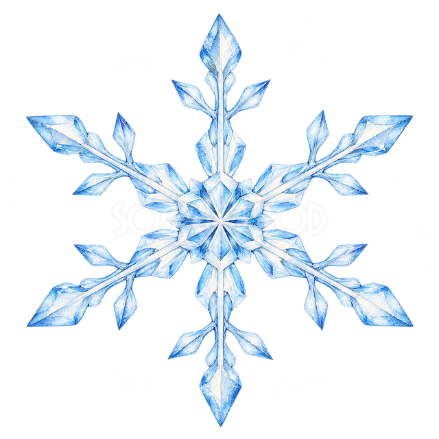 すっきり細い雪の結晶