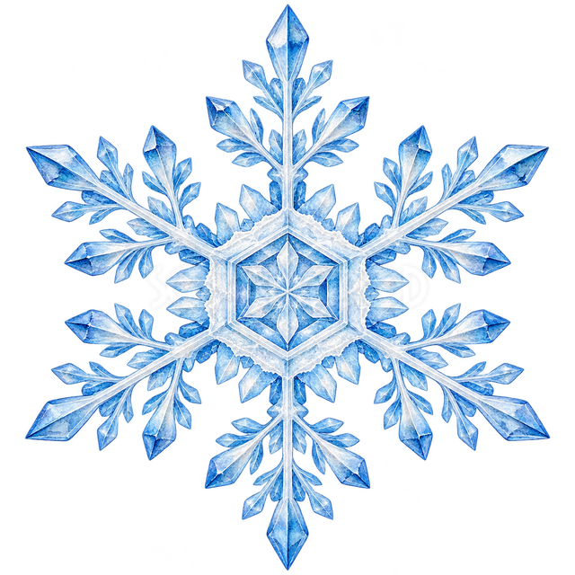 重なる六角の雪の結晶