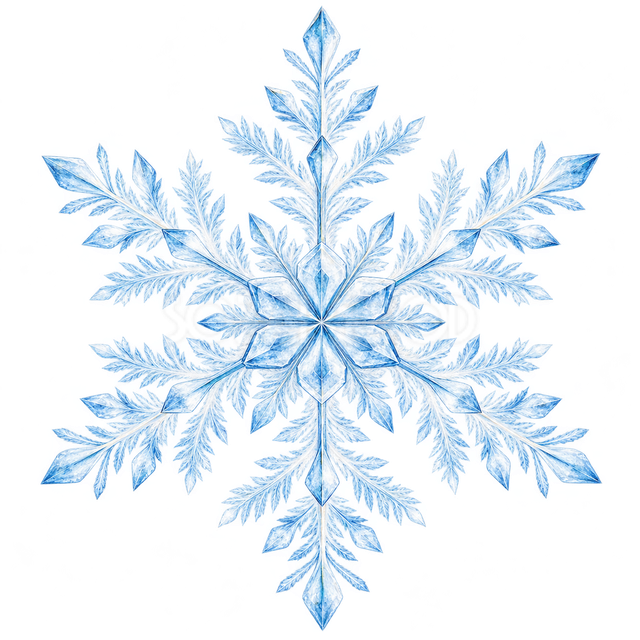 羽根のような雪の結晶
