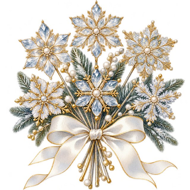 雪の結晶の花束