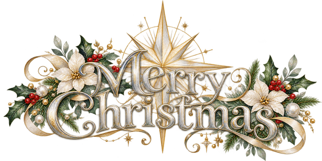 銀の星のクリスマス文字