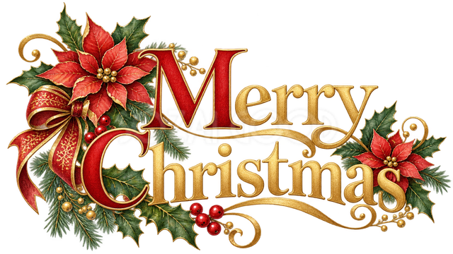 赤と金のクリスマス文字