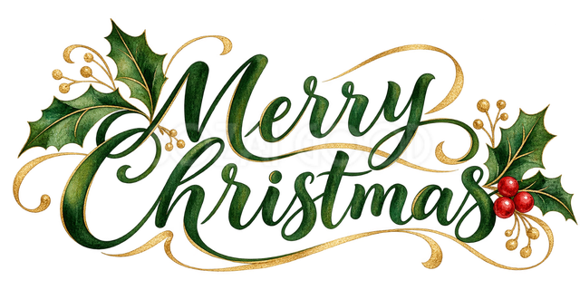 ヒイラギのクリスマス文字