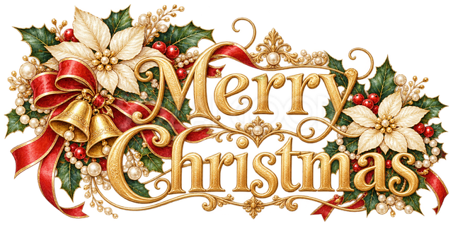 真珠と金のクリスマス文字