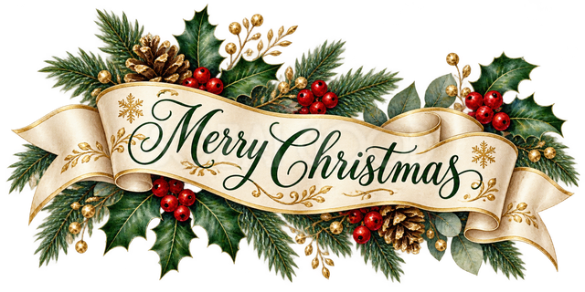 白いリボンのクリスマス文字