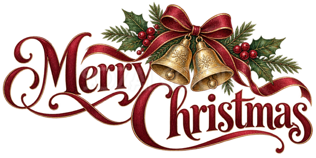 金のベルのクリスマス文字