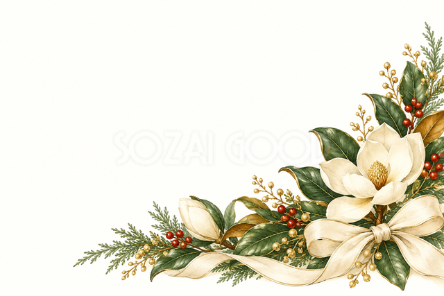 マグノリアのクリスマス背景