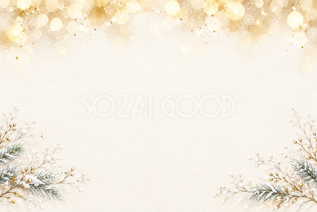 金の光と白いクリスマス背景