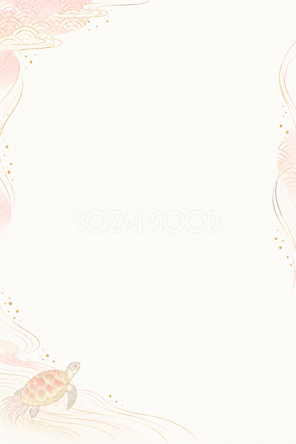 亀の線画・縦長