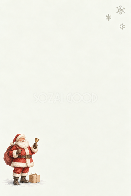 ベルを鳴らすサンタのクリスマスカード