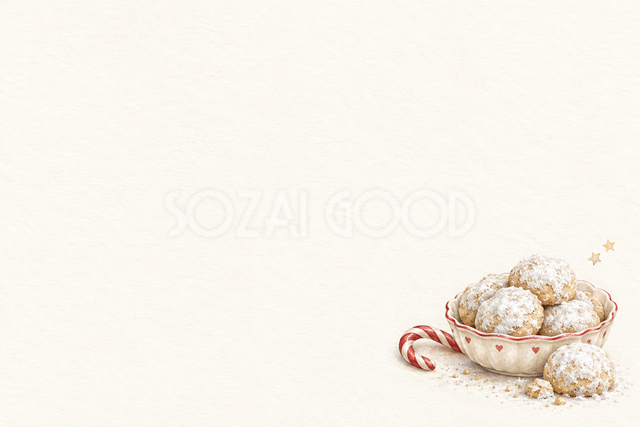 雪玉のクッキーのクリスマスカード