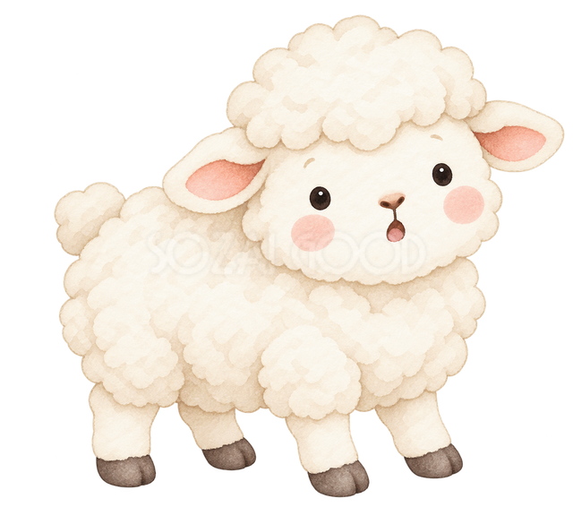 びっくりする羊