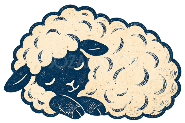 すやすや眠る羊