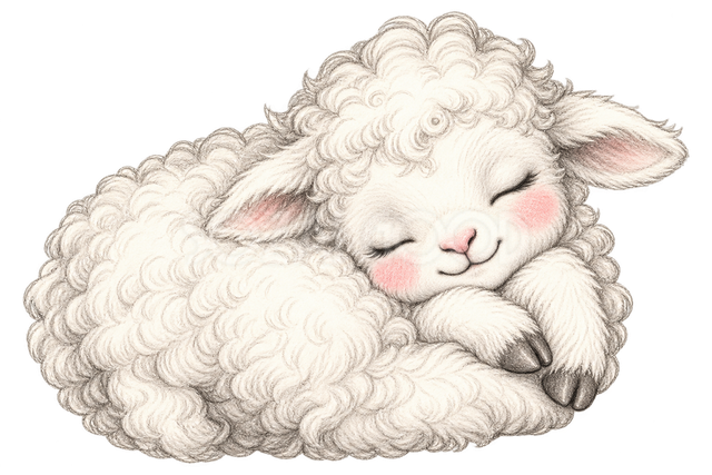 すやすや眠る羊