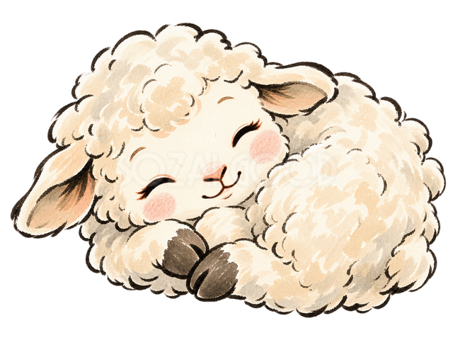 すやすや眠る羊