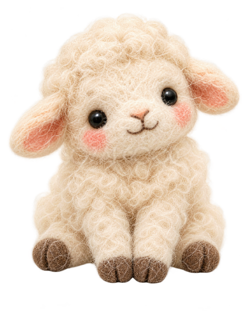 ちょこんと座る羊