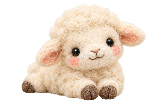 のんびり伏せる羊