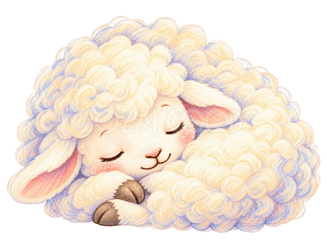 すやすや眠る羊