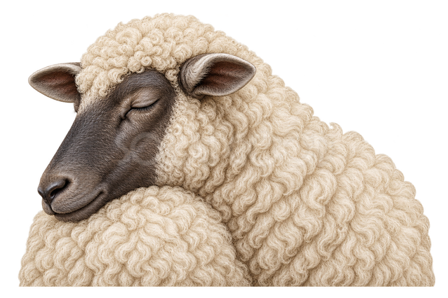 眠る羊の横顔