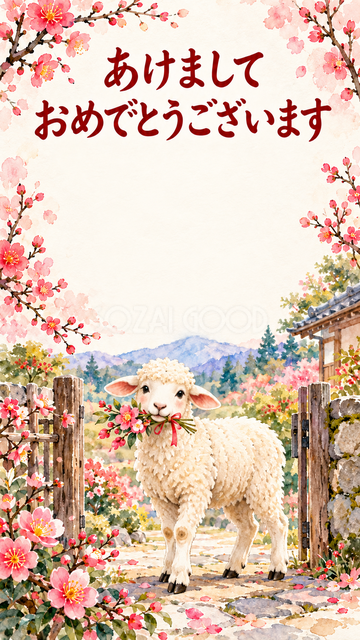 花束を届ける羊