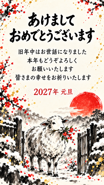 花束を届ける羊