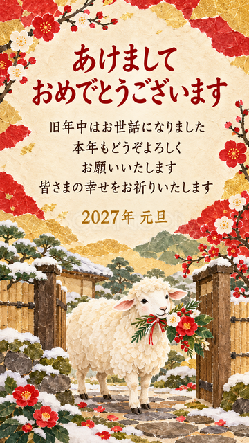 花束を届ける羊