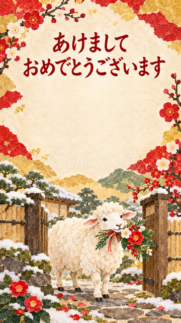 花束を届ける羊
