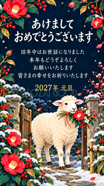 花束を届ける羊