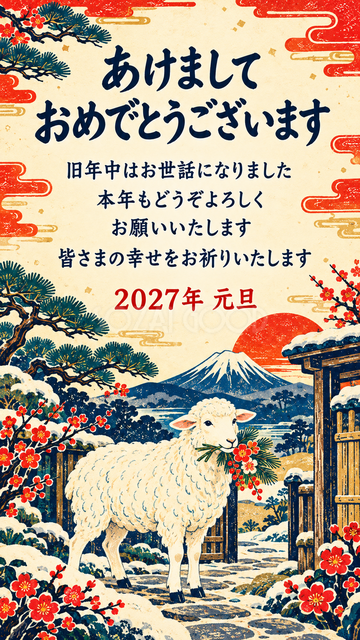 花束を届ける羊