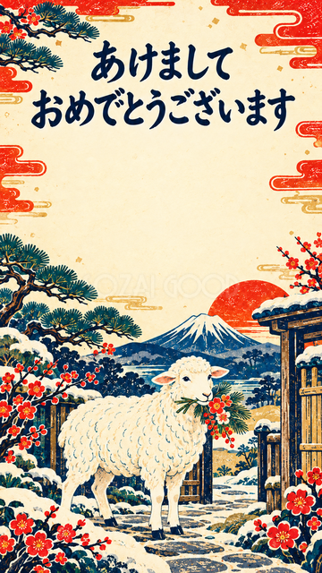 花束を届ける羊