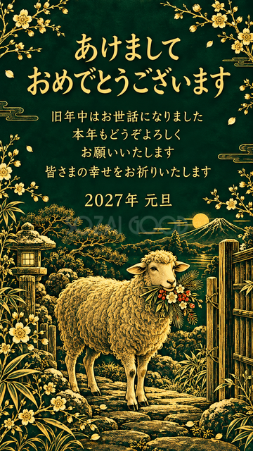 花束を届ける羊