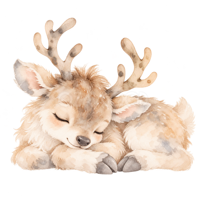 丸まって眠るトナカイ
