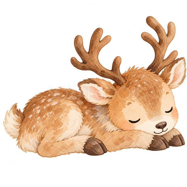 丸まって眠るトナカイ