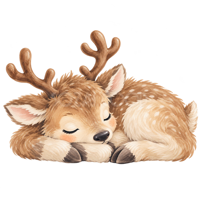 丸まって眠るトナカイ