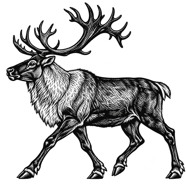 小走りするトナカイ