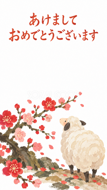 梅と歩く羊