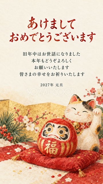 だるまを乗せた座布団