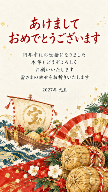 米俵と紅白の扇