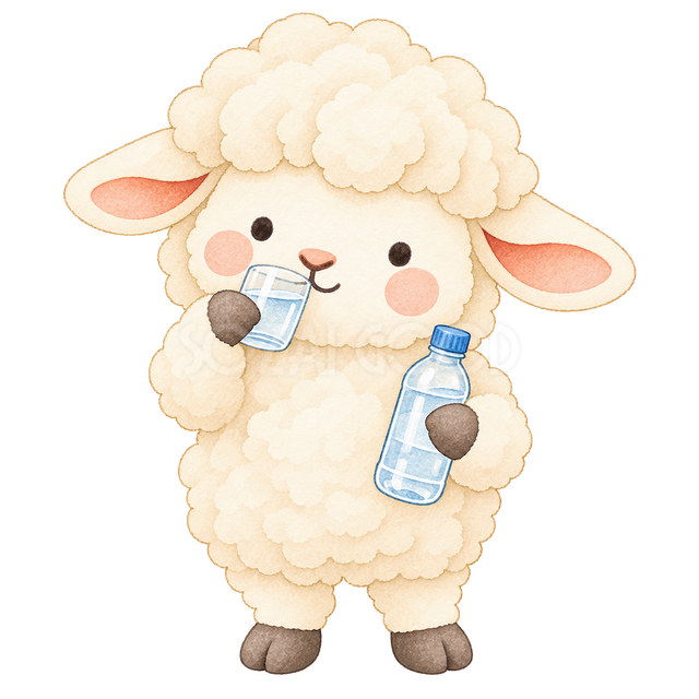 水を飲む羊