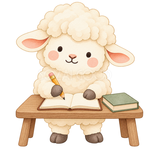 読書記録を書く羊